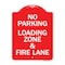 Signmission No Parking Loading Zone & Fire Lane Heavy-Gauge Aluminum Architectural Sign, 24" x 18", RW-1824-9960 A-DES-RW-1824-9960 - alternate 1